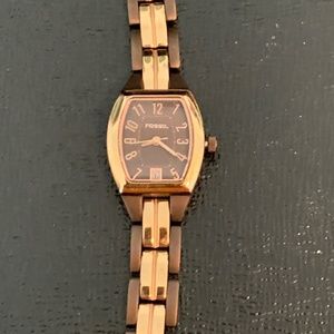 Fossil Chocolate & Gold Tone Watch with Date